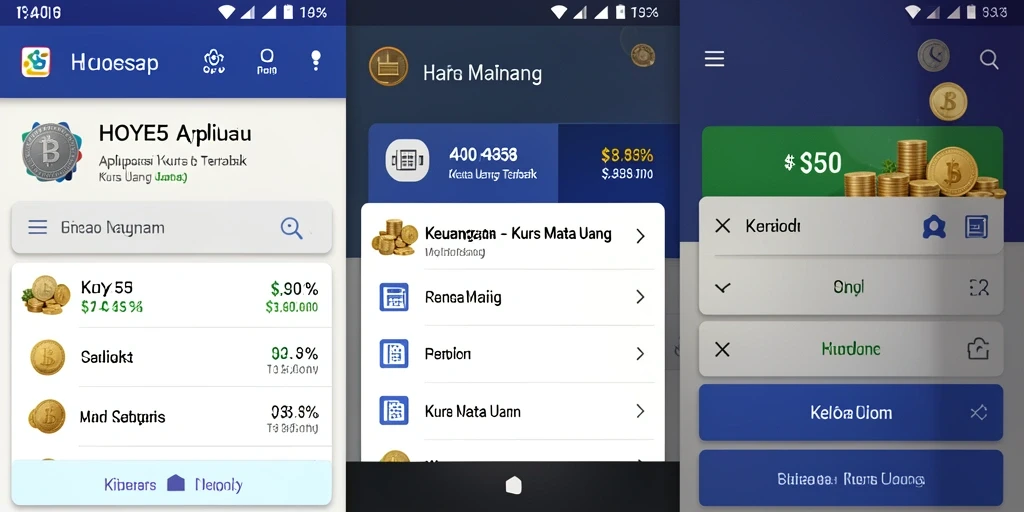 Tampilan antarmuka aplikasi Kurs Mata Uang HOYE55 yang intuitif dan informatif.