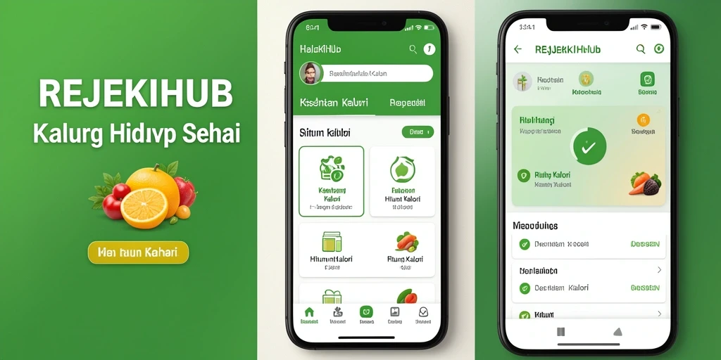 Tampilan antarmuka REJEKIHUB yang memudahkan penghitungan kalori.