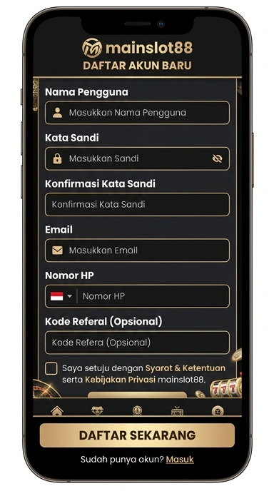 Tampilan halaman daftar mainslot88