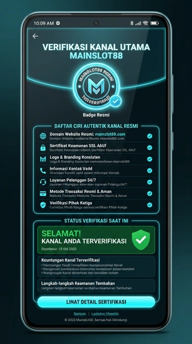 Tampilan kanal resmi mainslot88